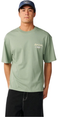 2026 Rip Curl Hommes Héritage Icône T-Shirt 12FMTE - Sage