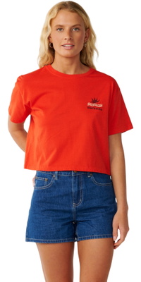 2026 Rip Curl Femmes Swell T-Shirt De Récolte 0P7WTE - Red