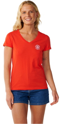 2026 Rip Curl Femmes Vague De Fête V Col T-Shirt 0Q5WTE - Red