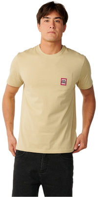 2026 Rip Curl Hommes Ligne De Poche Streamline Badge T-Shirt 13TMTE - Khaki Sand