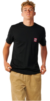 2026 Rip Curl Hommes Ligne De Poche Streamline Badge T-Shirt 13TMTE - Black