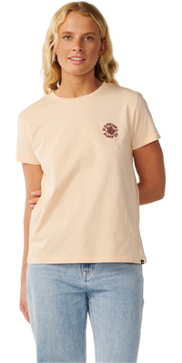 2026 Rip Curl Femmes Vague De Fête Short Sleeve T-Shirt 0Q4WTE - Light Apricot