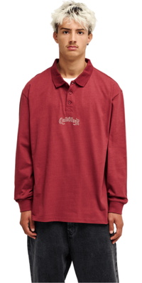 2026 Quiksilver Hommes Belem Heavy Polo Chemise EQYKT04434 - Oxblood Red