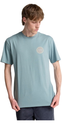 2026 Billabong Hommes Crayon Vague T-Shirt EBYZT00525 - Washed Blue
