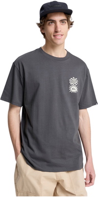 2026 Quiksilver Hommes Evo Fleurs De Paix T-Shirt EQYZT08264 - Tarmac