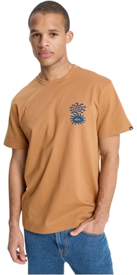 2026 Quiksilver Hommes Evo Fleurs De Paix T-Shirt EQYZT08264 - Tobacco Brown