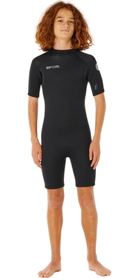 2026 Rip Curl Groms Trad 2mm Back Zip Shorty Combinaison N&eacute;opr&egrave;ne 003TSP - Black