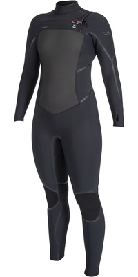 2025 ONeill Femmes Psycho Tech 5/4+mm Chest Zip Combinaison Néoprène 5547 - Black
