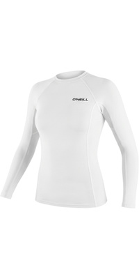 2026 ONeill Womens Basic Skins Long Sleeve Rash Vest 5718 - White