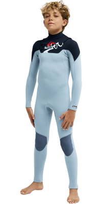 2026 Quiksilver Enfants Young Guns 4/3mm Chest Zip Combinaison N&eacute;opr&egrave;ne EQBW103130 - Quarry