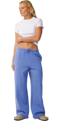 2026 Rip Curl Femmes Planche De Surf Puff Wide Leg Trackpant 06OWPA - Mid Blue