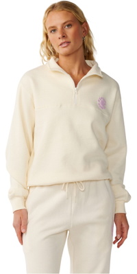 2026 Rip Curl Femmes Vague De Fête 1/2 Fermeture éclair Fleece 0ECWFL - Off White
