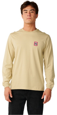 2026 Rip Curl Mens Streamline Badge Long Sleeve T-Shirt 13UMTE - Khaki Sand