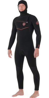 2026 Rip Curl Hommes F-Bomb Fusion 4/3mm Chest Zip &agrave; Capuche Combinaison N&eacute;opr&egrave;ne 174MFS - Black