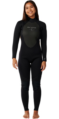 2026 Rip Curl Womens Omega 4/3mm Back Zip Wetsuit 17CWFS - Black
