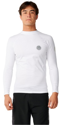 2026 Rip Curl Mens Icons UPF Brushed Long Sleeve Rash Vest 196MRV - White