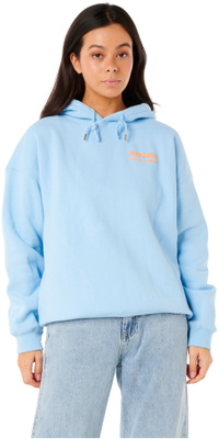 2026 Rip Curl Femmes Planche De Surf Puff Héritage Hoodie 06AWFL - Mid Blue