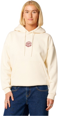 2026 Rip Curl Femmes Icônes Du Patrimoine Du Surf Heritage Hoodie 06NWFL - Bone / Dark Plum