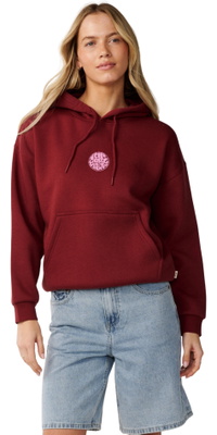 2026 Rip Curl Femmes Icônes Du Patrimoine Du Surf Heritage Hoodie 06NWFL - Dark Plum