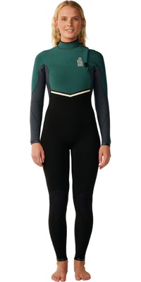 2026 Rip Curl Femmes E-Bomb 4/3mm Zip Free Combinaison N&eacute;opr&egrave;ne 16LWFS - Dark Green
