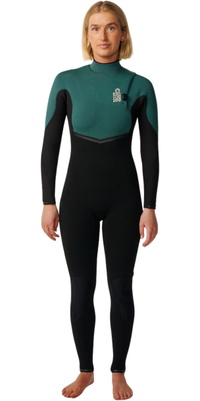 2026 Rip Curl Femmes E-Bomb 4/3mm Zip Free Combinaison Néoprène 16LWFS - Dark Green