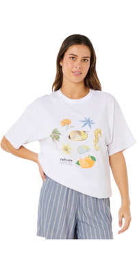 Rip Curl Womens Poolside Heritage T-Shirt 0M4WTE - Optical White