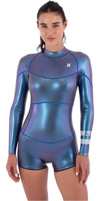2026 Hurley Femmes Air 2mm Skin Mid Back Zip Shorty Printemps Combinaison N&eacute;opr&egrave;ne WSS0014242 - Siren Skin