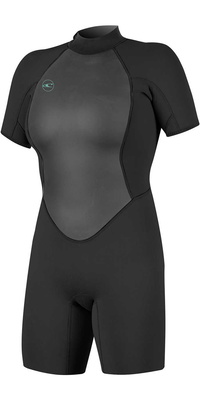 2025 ONeill Femmes Reactor II 2mm Back Zip Shorty Combinaison Néoprène 5043 - Black