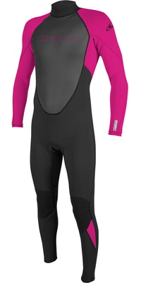 2025 ONeill Youth Reactor II 3/2mm Back Zip Combinaison Néoprène 5044 - Black / Berry