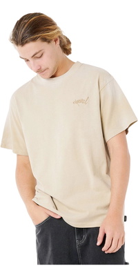 2025 Rip Curl Hommes Medina Distressed Tee 0TKMTE - Khaki Sand