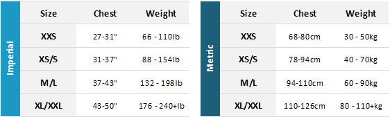 Palm Mens / Unisex BA 19 Mens Size Chart