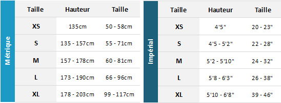 Dryrobe Advance 19 0 Tableau des tailles