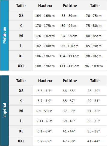 Mystic Mens Drysuits 19 Mens Tableau des tailles