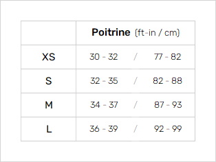 Mystic Womens Impact Vest Womens Tableau des tailles