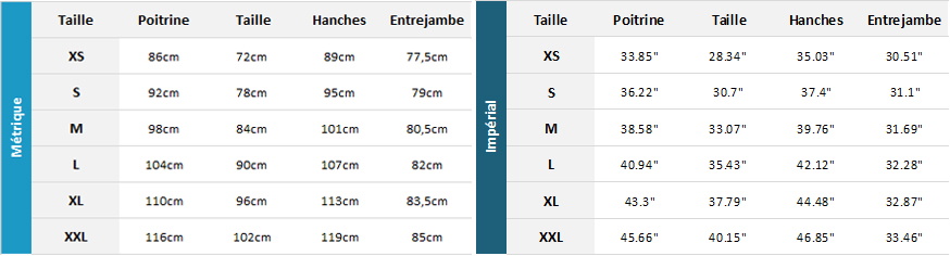 Sail Racing Mens Garments 21 Mens Tableau des tailles