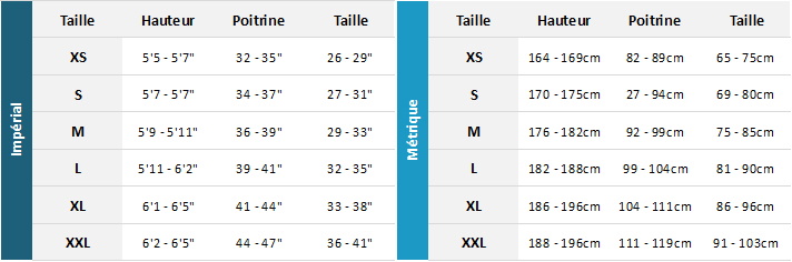 Mystic Mens Techincal Tops 22 0 Tableau des tailles